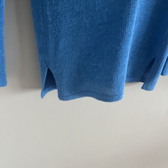J McLaughlin Sweater Tunic S Open Knit Aqua Preppy Vacation Coastal Boathouse - Picture 9 of 10